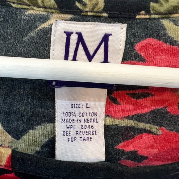 JM COLLECTION BLACK FLORAL SEQUIN/BEADED TOP 3/4 SLEEVE TOO CUTE EUC - Picture 6 of 11